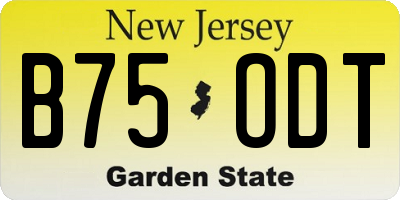 NJ license plate B75ODT