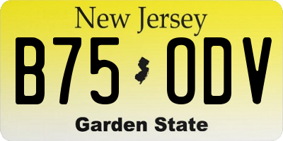 NJ license plate B75ODV