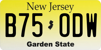 NJ license plate B75ODW