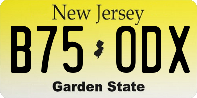 NJ license plate B75ODX