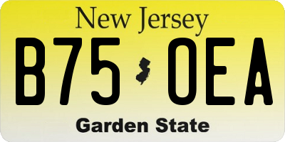 NJ license plate B75OEA
