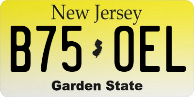 NJ license plate B75OEL