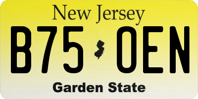 NJ license plate B75OEN