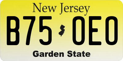 NJ license plate B75OEO