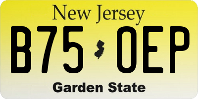 NJ license plate B75OEP