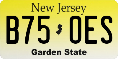 NJ license plate B75OES