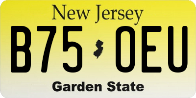 NJ license plate B75OEU