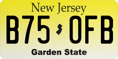 NJ license plate B75OFB