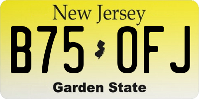 NJ license plate B75OFJ