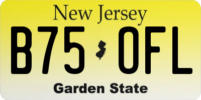 NJ license plate B75OFL