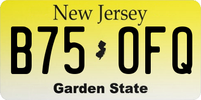 NJ license plate B75OFQ