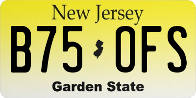 NJ license plate B75OFS