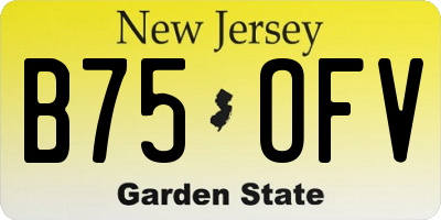 NJ license plate B75OFV