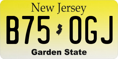 NJ license plate B75OGJ