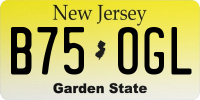 NJ license plate B75OGL