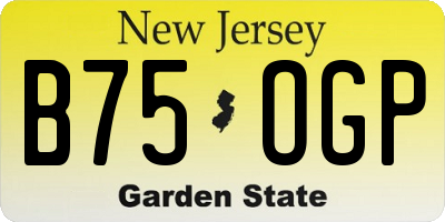 NJ license plate B75OGP