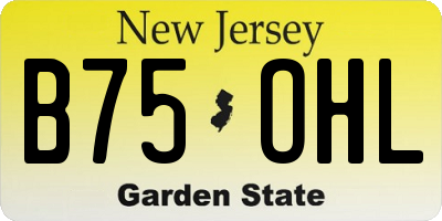 NJ license plate B75OHL