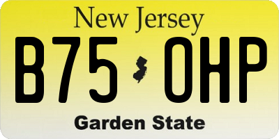 NJ license plate B75OHP