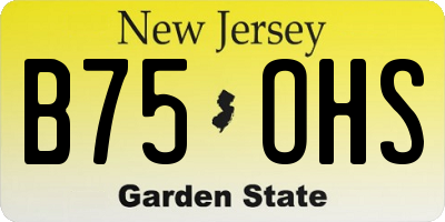 NJ license plate B75OHS