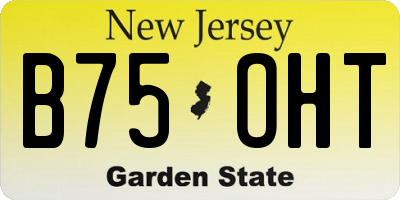 NJ license plate B75OHT