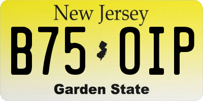 NJ license plate B75OIP
