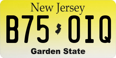 NJ license plate B75OIQ