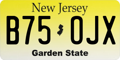 NJ license plate B75OJX