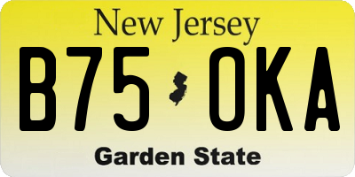 NJ license plate B75OKA