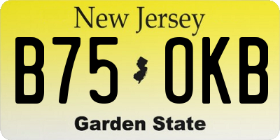 NJ license plate B75OKB