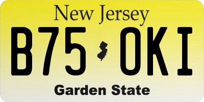 NJ license plate B75OKI