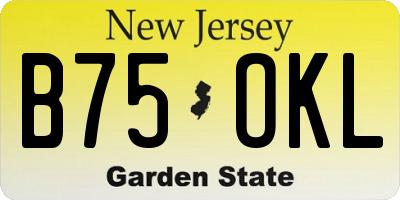 NJ license plate B75OKL