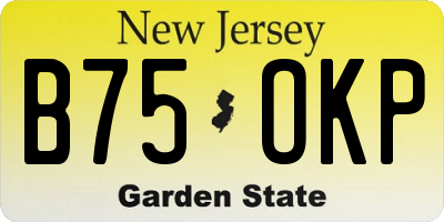NJ license plate B75OKP