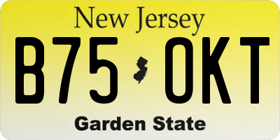 NJ license plate B75OKT