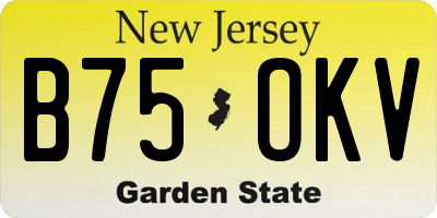 NJ license plate B75OKV