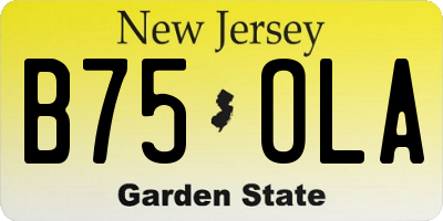 NJ license plate B75OLA