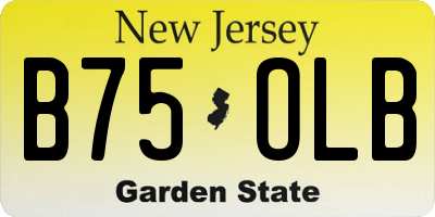 NJ license plate B75OLB