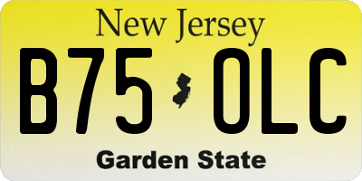 NJ license plate B75OLC