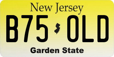 NJ license plate B75OLD