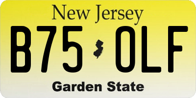 NJ license plate B75OLF