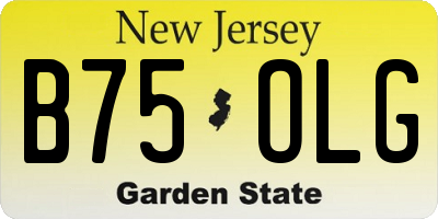 NJ license plate B75OLG