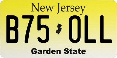 NJ license plate B75OLL