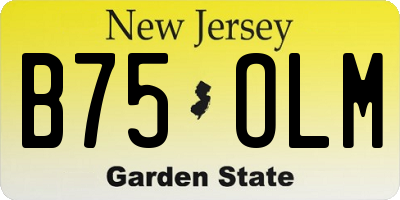NJ license plate B75OLM