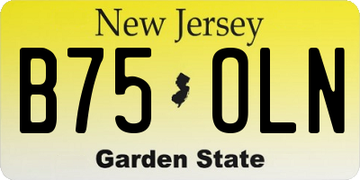NJ license plate B75OLN