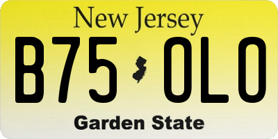 NJ license plate B75OLO