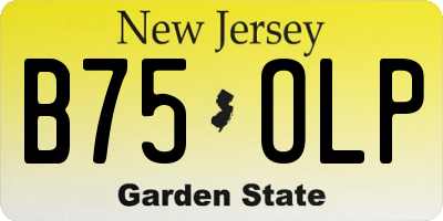 NJ license plate B75OLP