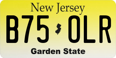 NJ license plate B75OLR