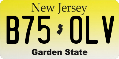 NJ license plate B75OLV