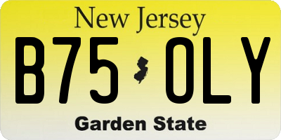 NJ license plate B75OLY