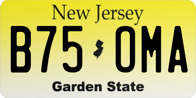 NJ license plate B75OMA