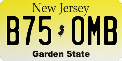 NJ license plate B75OMB